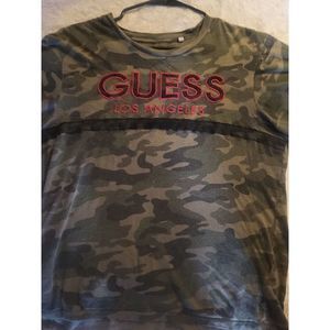 Guess Camo  Stripe Short Sleeve Logo Mens T-Shirt Size S